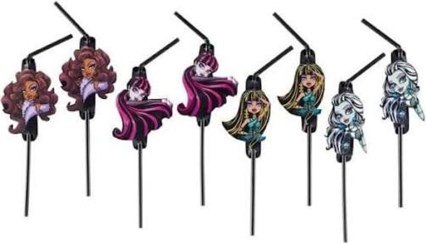 8 stk monster high sugerør monster festtilbehør