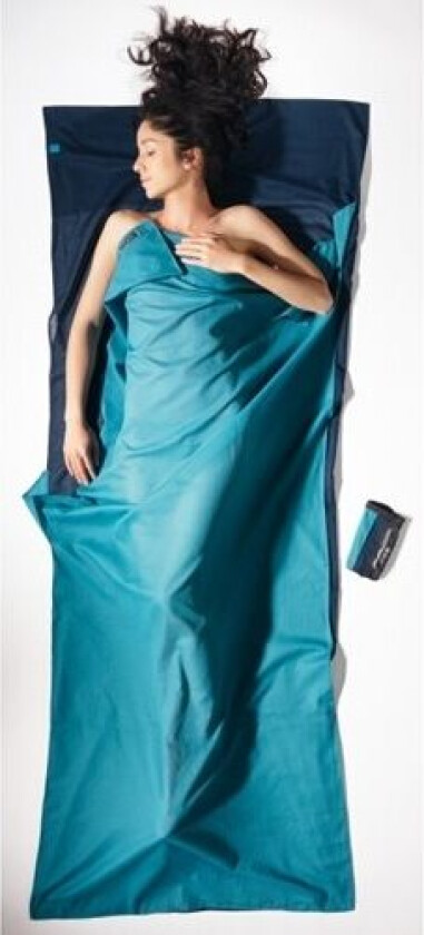 Lett Reisesovepose, Rektangel, 220 X 90 Cm, 100 % Bomull, Lagunablå