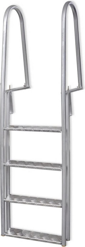 4-stegs brygge-/bassengstige aluminium 167 cm