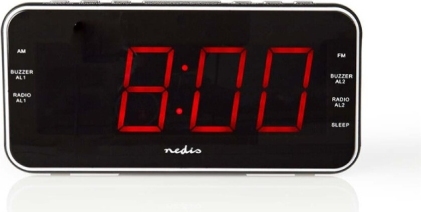 Digital Alarm Clock Radio LED Vise 1x 3.5 mm Lyd inngang Tidsframskriving AM / FM slumrefunksjon Sleep timer Antall alarmer: 2 Sort