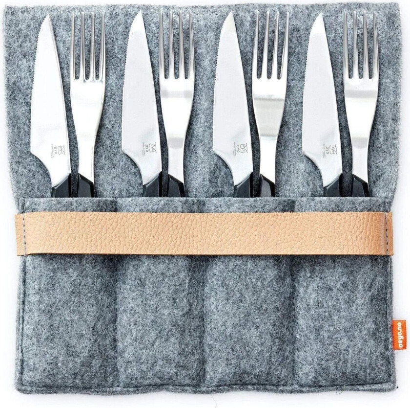 Biffbestikk 8 Deler I Filtmappe Fra