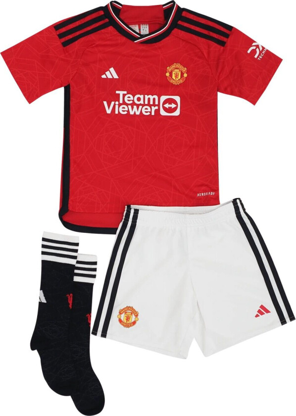 adidas Manchester United Home Mini 2023/24, fotballsett, barn Top:team Colleg Red