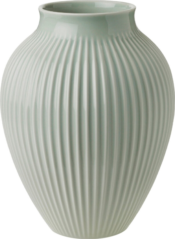 Knabstrup vase riller 27 cm Mintgrønn