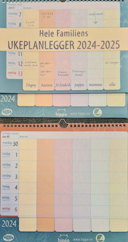 Kalender Ukeplanlegger 2024/2025 Miljømerket