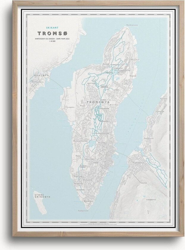 Skikart Tromsø (50x70 Cm) - Uten Ramme