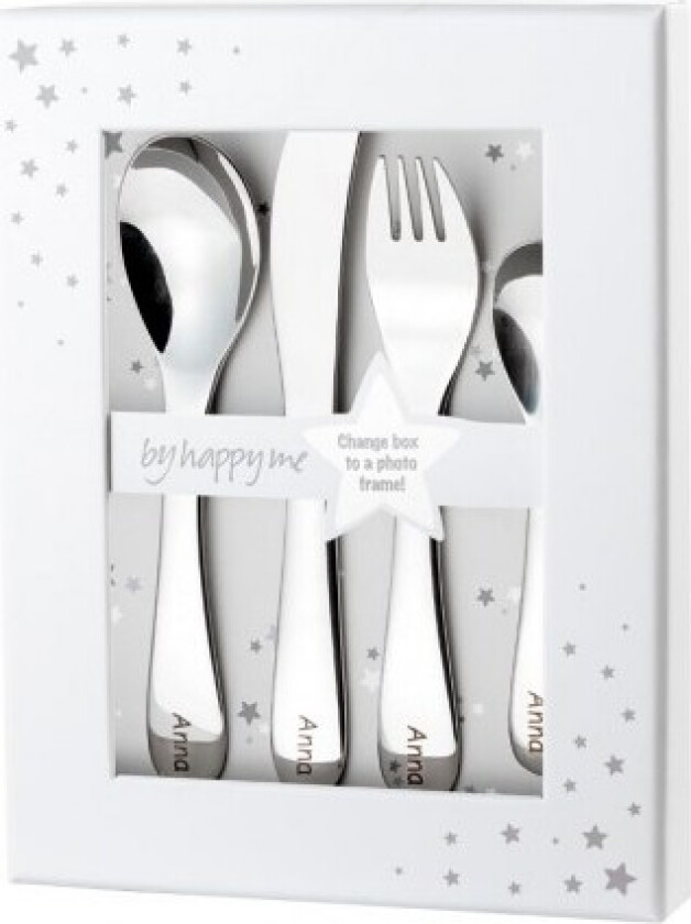Barnebestikk Med Navn, Rustfritt Stål Uten Motiv, Bilderamme Inkludert