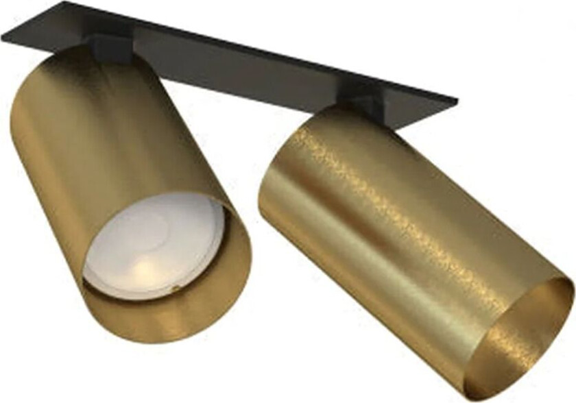 Mono dobbel innfelt takspot - Svart/Messingfarget