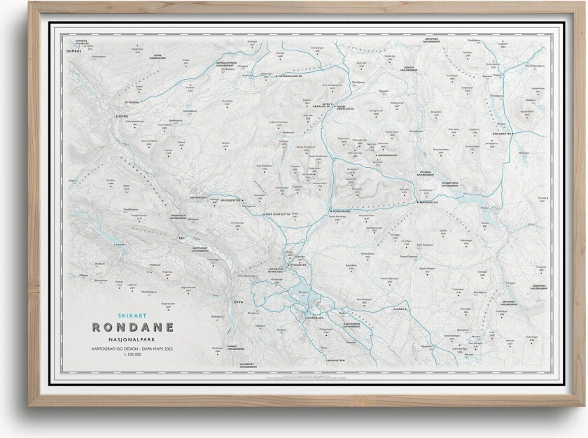 Skikart Rondane (50x70 Cm) - Uten Ramme