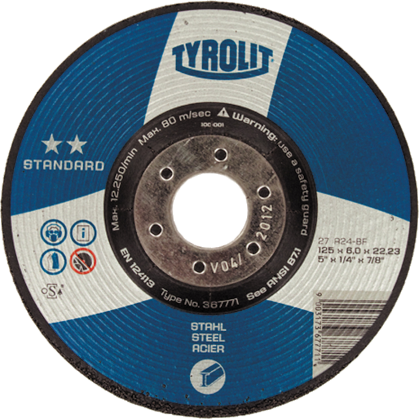 TYROLIT Skrubskive Forsat Standard 125x6,0x22,23 Stål - (10 Stk.)