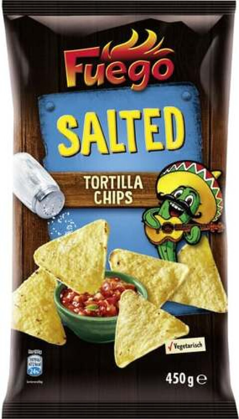 Fuego Tortilla Chips Saltet 450g