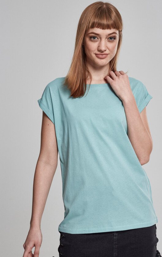 Ladies Extended Shoulder Tee Blue Mint M