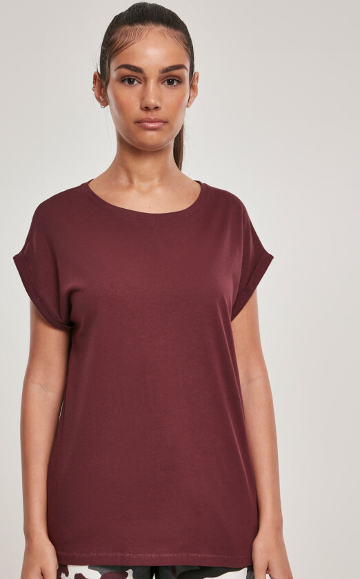Ladies Extended Shoulder Tee Redwine 4XL