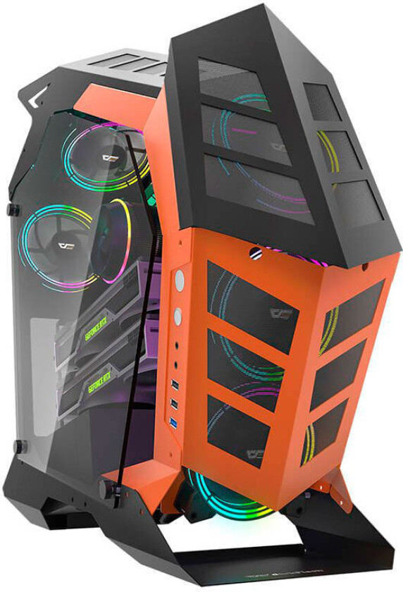 Computer Case K1 (black & orange) - Kabinett - Miditower - Oransje