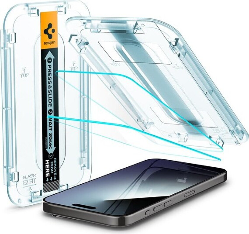 iPhone 15 Pro Max  EZ Fit Glas.tR Skjermbeskytter 2. Stk - Case Friendly - Gjennomsiktig