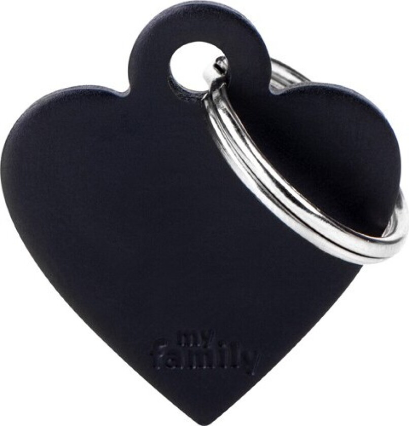 ID Tag Basic collection Big Heart Black in Aluminum