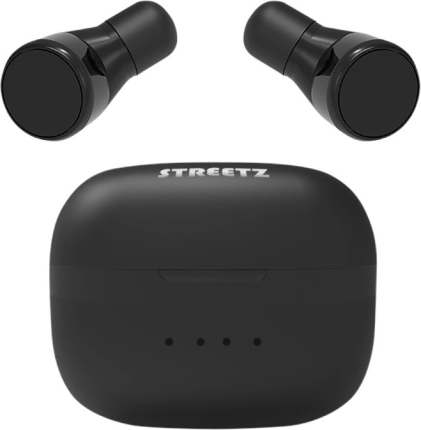 Streetz T200 True Wireless in-ear, dual earbuds, charge case, black
