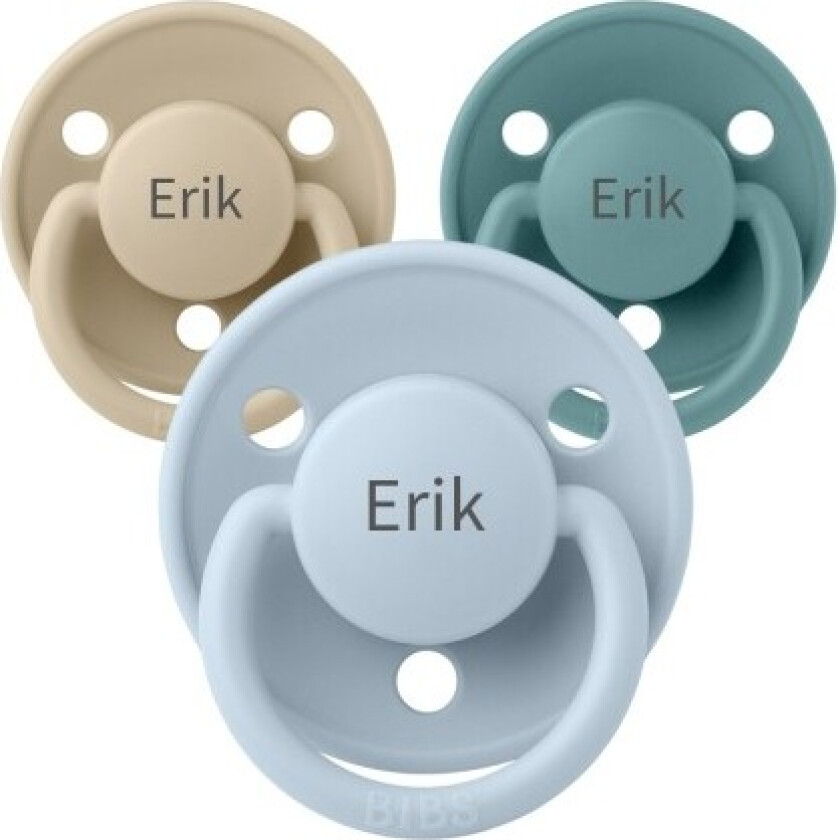 Bibs De Lux, One Size (0-36 Md.), Rund - Silikon, Smokker Med Navn