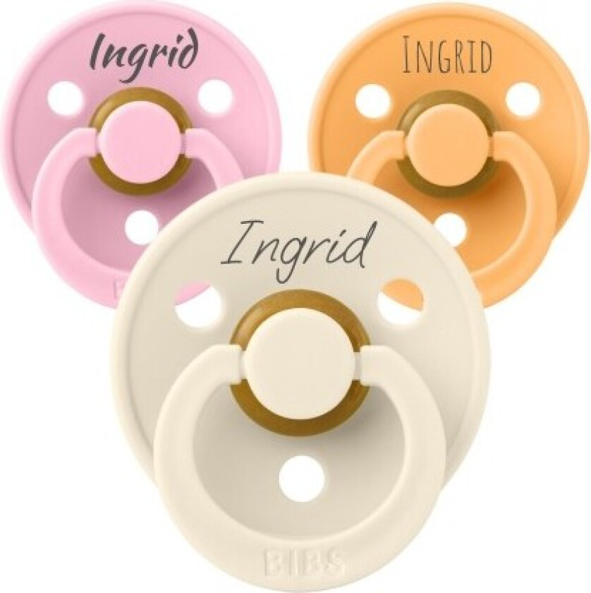 Bibs Colour, Str. 2 (6+ Md.), Rund - Lateks, Smokker Med Navn