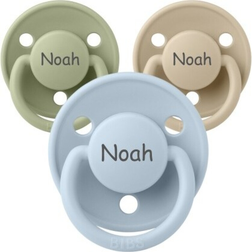 Bibs De Lux, Str. 2 (6+ Md.), Rund - Lateks, Smokker Med Navn