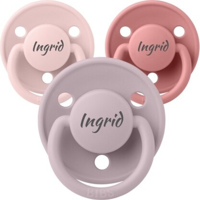 Bibs De Lux, One Size (0-36 Md.), Rund - Silikon, Smokker Med Navn