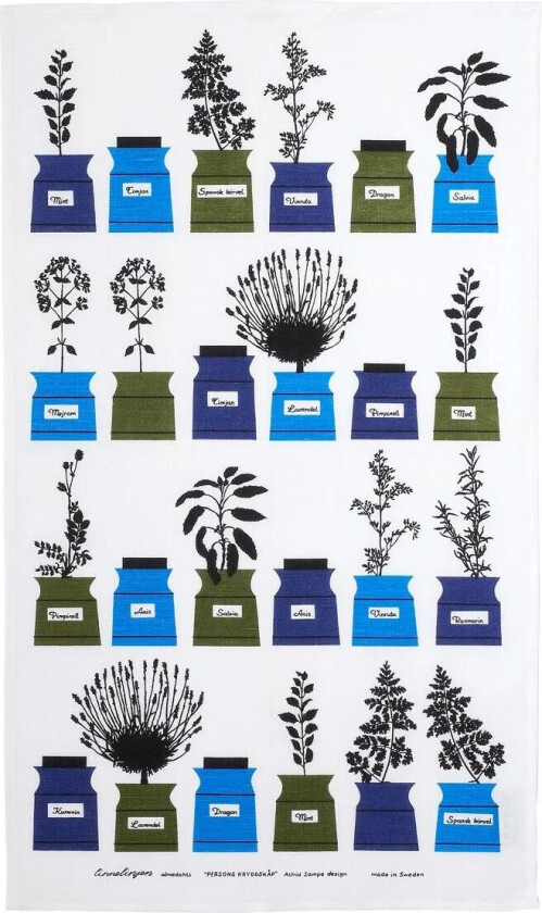 Perssons krydderskap kjøkkenhåndkle blå/grønn