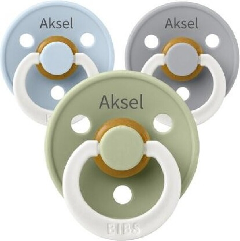 Bibs Colour Night, Str. 1 (0-6 Md.) , Rund - Lateks, Smokker Med Navn