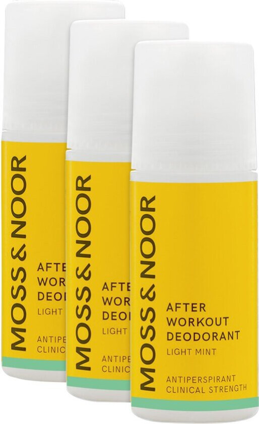 MOSS & NOOR After Workout Roll-On Deodorant Fresh Light Mint 3stk (Verdi 387,-)