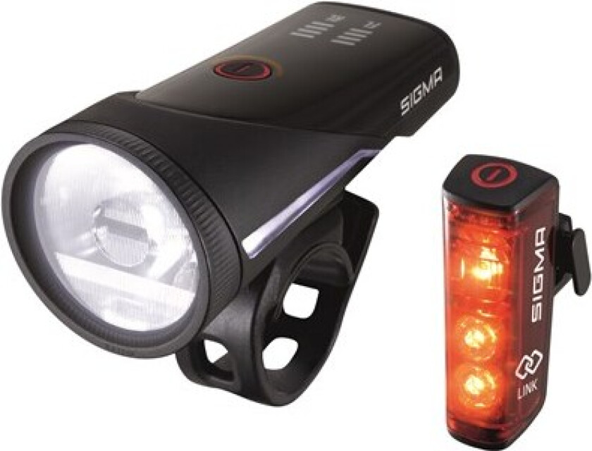 Bilde av Sport Aura 100 Set + Blaze Link, Frontlys + baklys (sett), Sort, IPX4, LED, Rød, Hvit, 100 lm