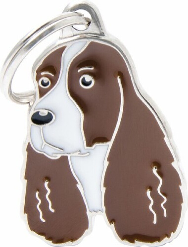 White and Brown Springer Spaniel ID Dog Tag