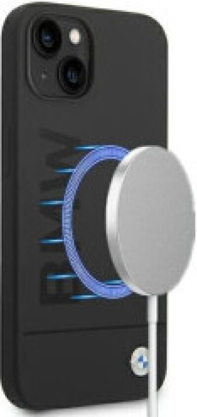 Case BMW BMHMP14MSLBLBK iPhone 14 Plus / 15 Plus 6.7" black/black hardcase Silicone Signature Logo Magsafe