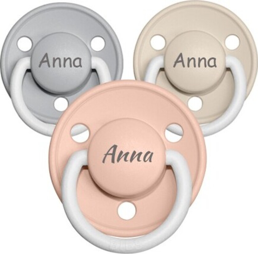 Bibs De Lux Night, Str. 1 (0-6 Md.) , Rund - Lateks, Smokker Med Navn