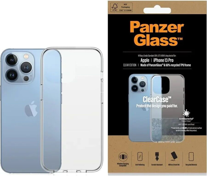 Panzerglass Clearcase Iphone 13 Pro Gjennomsiktig