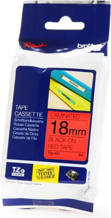 Bilde av Tape 18mm Tze-441 Svart/r�d