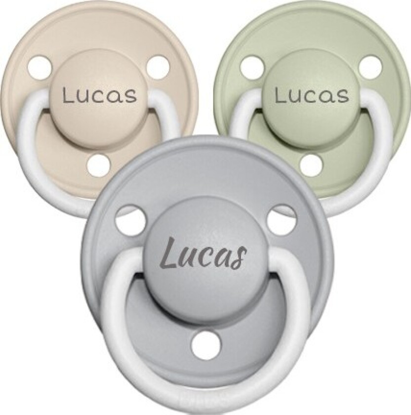 Bibs De Lux Night, Str. 2 (6+ Md.), Rund - Lateks, Smokker Med Navn