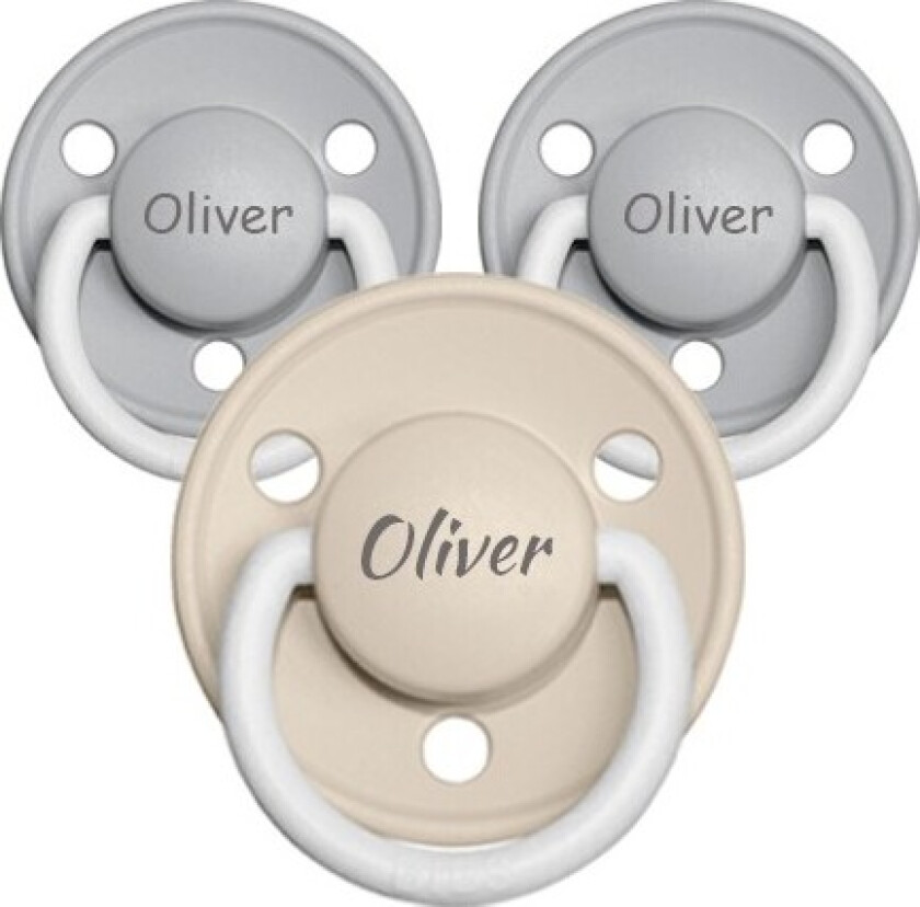 Bibs De Lux Night, One Size (0-36 Md.), Rund - Silikon, Smokker Med Navn