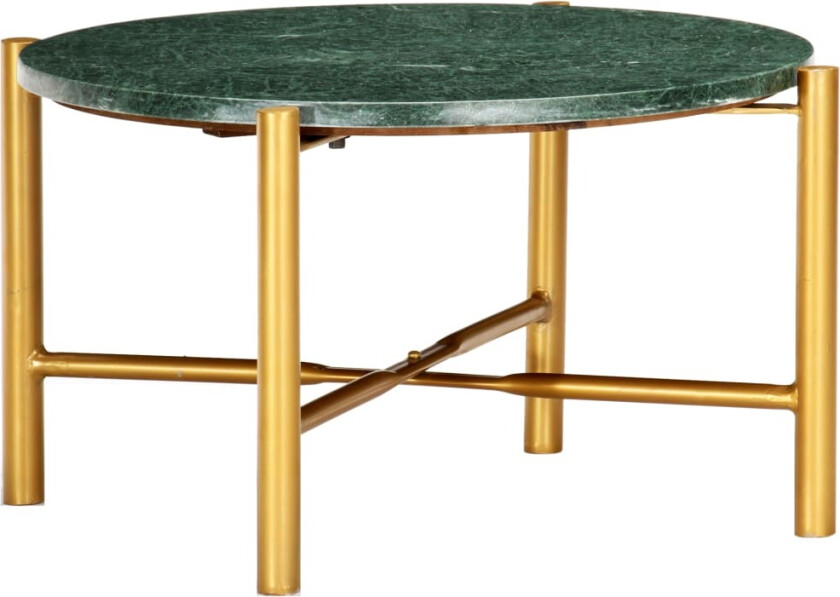 Salongbord grønn 60x60x35 cm ekte stein med marmorstruktur