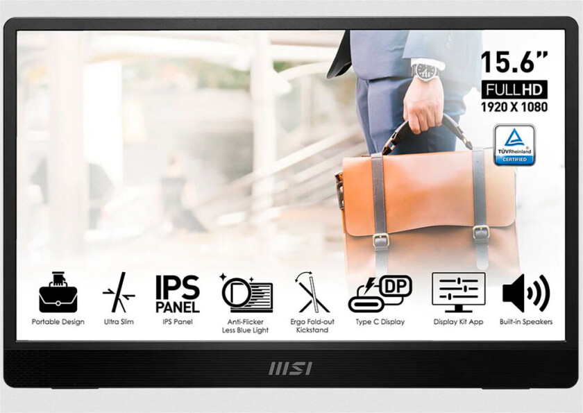 16" MSI PRO MP161DE - LCD monitor - Full HD (1080p) - 16" - 4 ms - Skjerm