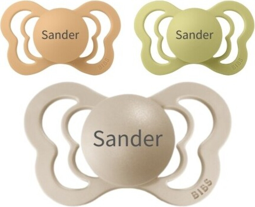 Bibs Couture, Str. 2 (6+ Md.), Anatomisk - Silikon, Smokker Med Navn