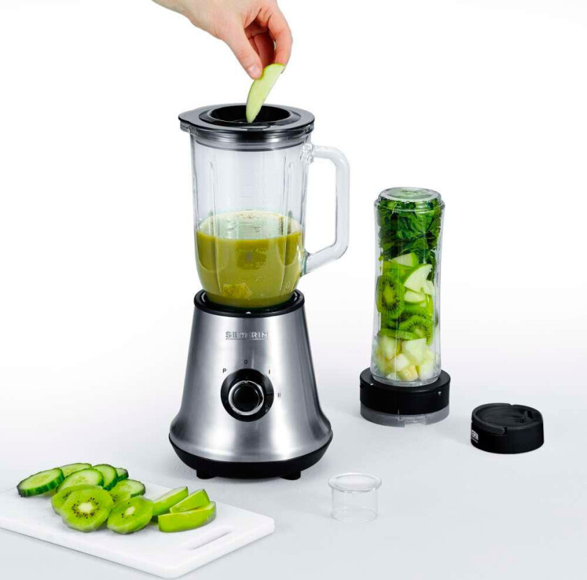 Severin SM 3737 - Mikser - 1 liter - 500 W - børstet rustfritt stål / svart