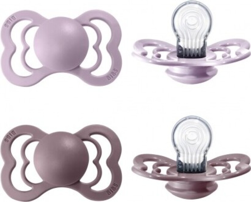 Bibs Supreme - 2-pakning, Str. 2 (6+ Mdr.), Symmetrisk - Silikon