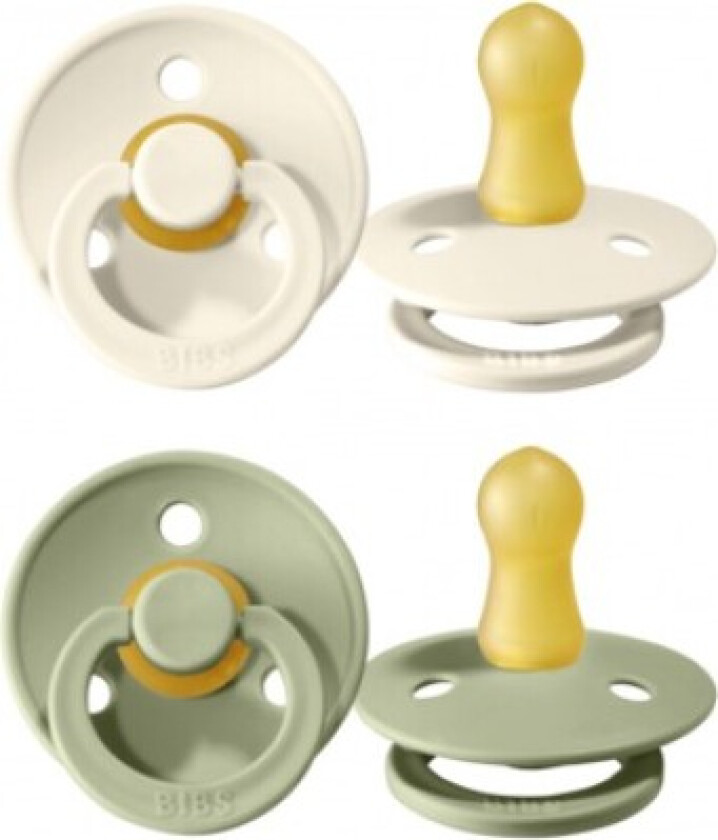 Bibs Colour - 2-pakning, Str. 1 (0-6 Md.), Rund - Lateks,