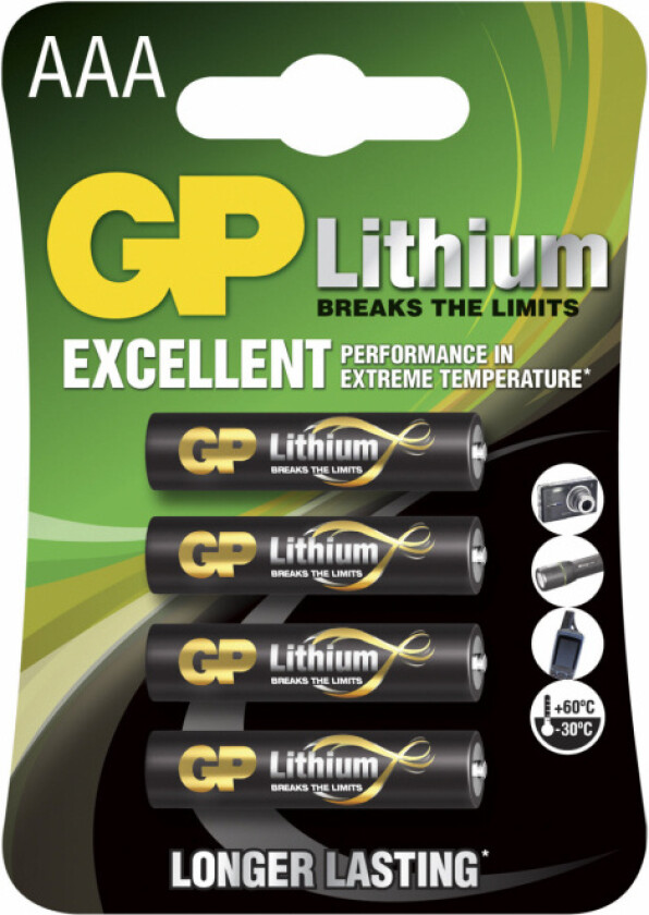 GP AAA Litium batteri 1.5V, 24LF-2U4, 4-pack
