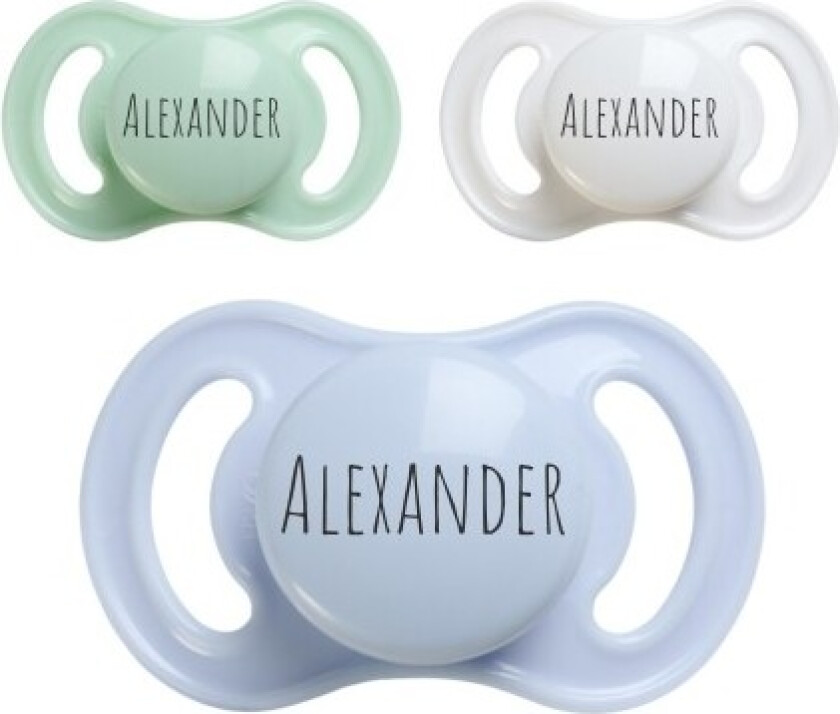 Esska Happy Mini, Str. 1 (0-6 Md.), Symmetrisk - Silikon, Smokker Med Navn