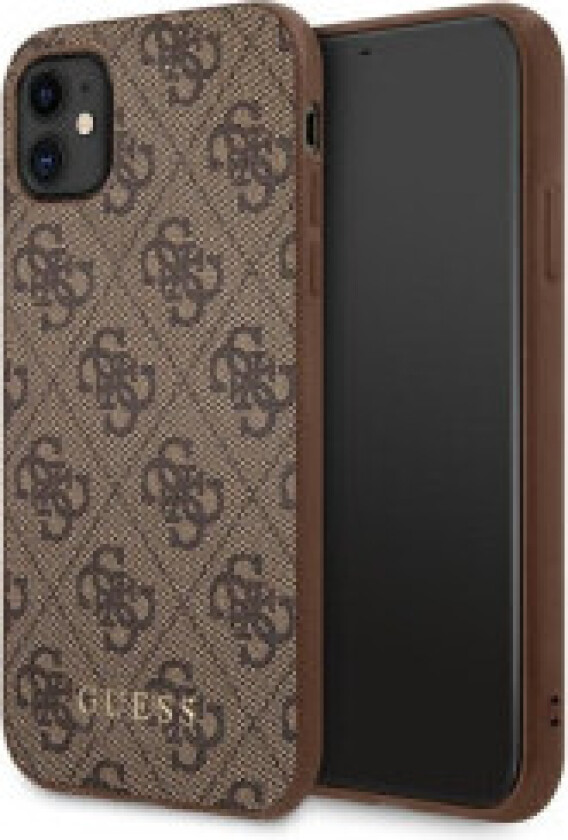 Guess GUHCN61G4GFBR iPhone 11 6.1 "brown/brown hard case 4G Metal Gold Logo