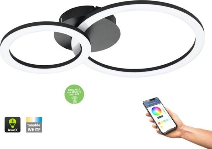 Connect-Z taklampe PARRAPOS-Z SMARTLIGHT SVART