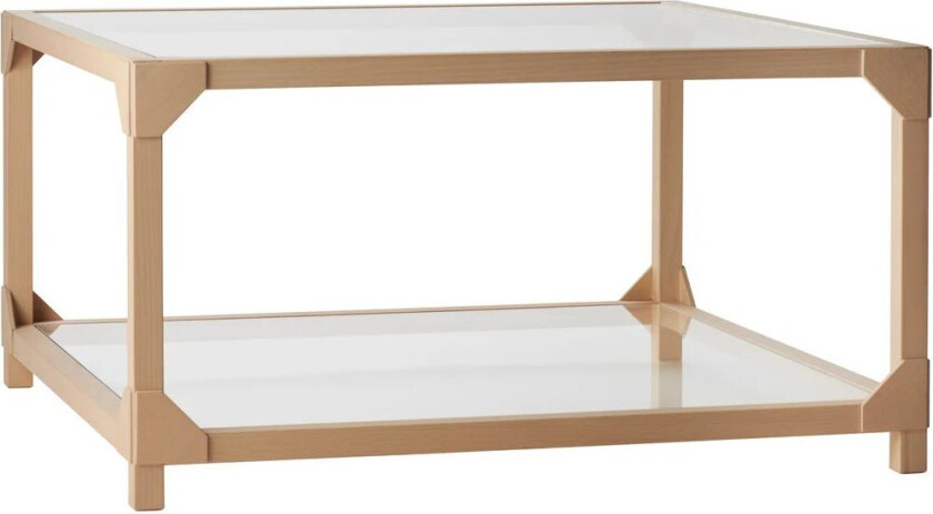 Bleck Sofabord 75x75 glass Bøk-natural
