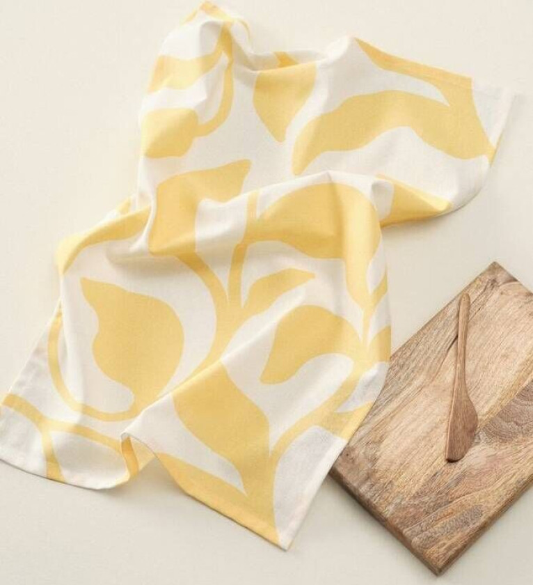 kjøkkenhåndkle 1-pk Gul/hvit