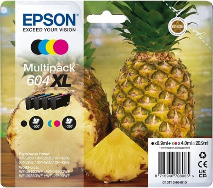 604 - 4-pack - XL - black yellow cyan magenta - original - ink cartridge - Blekkpatron Blå