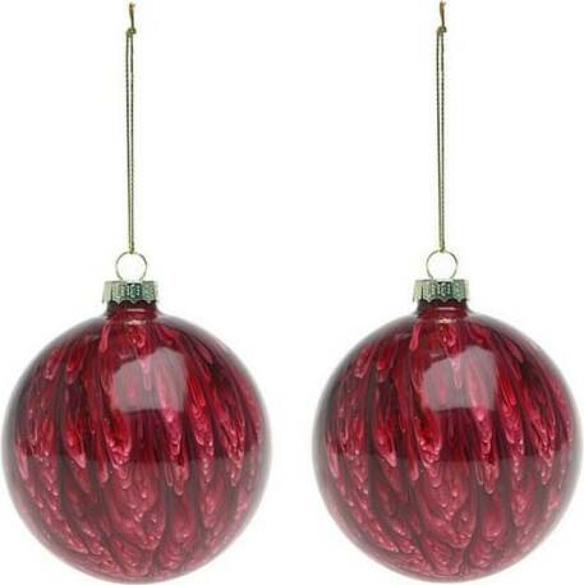 Juletrekuler (2 stk) 113572 Brun Rød 8 cm (2 antall)