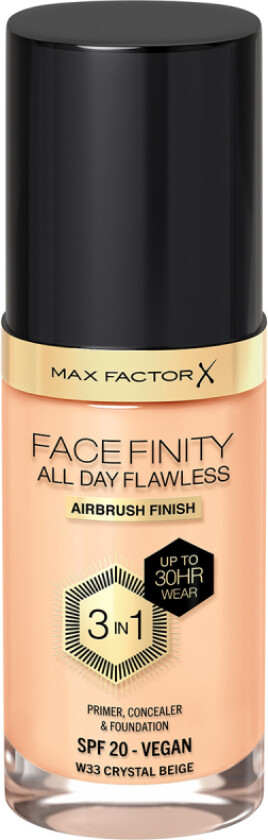 Facefinity All Day Flawless 3 In 1 Foundation 33 Crystal Beige